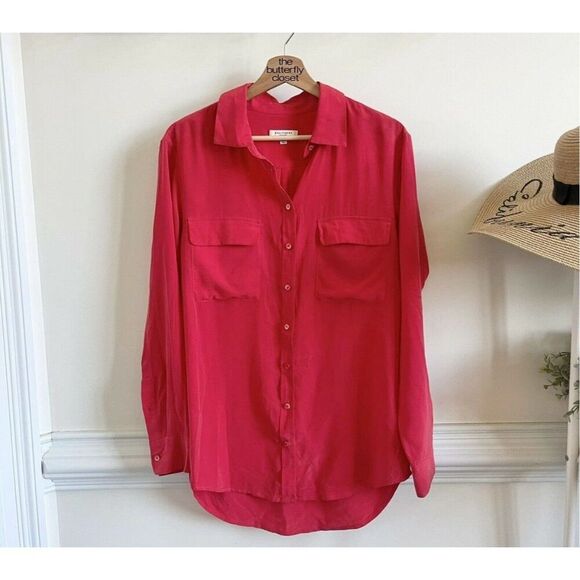 Equipment Slim signature silk blouse size medium Excellent condition red - Picture 2 of 6